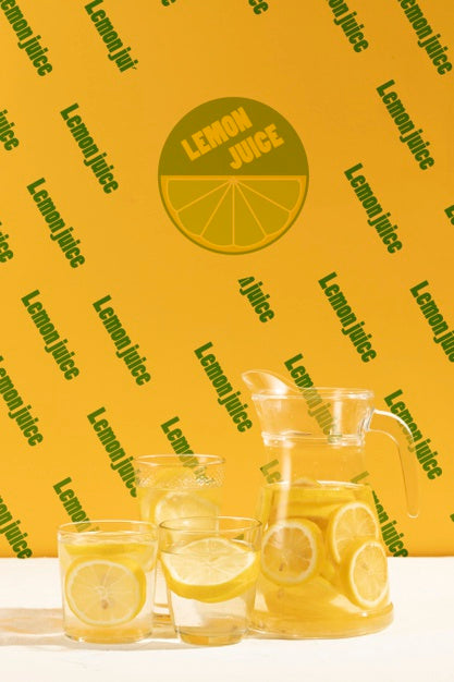 Free Freshly Made Lemonade On A Table Psd