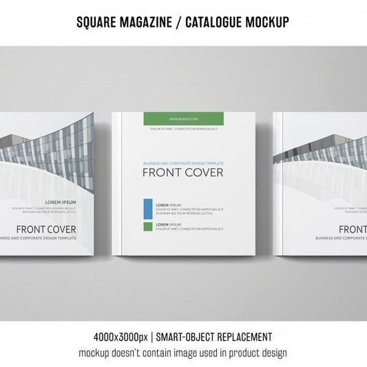 Free Front Cover Square Magazine Or Catalogue Mockup Psd