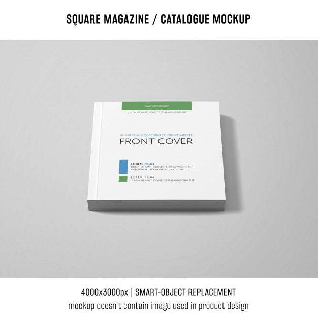 Free Front Cover Square Magazine Or Catalogue Mockup Psd