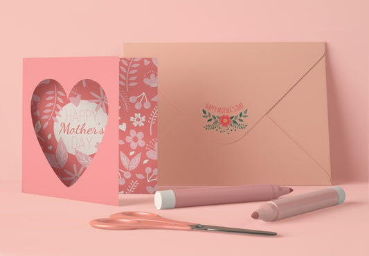 Free Front View Arrangement For Mother'S Day With Card Scene Creator Psd