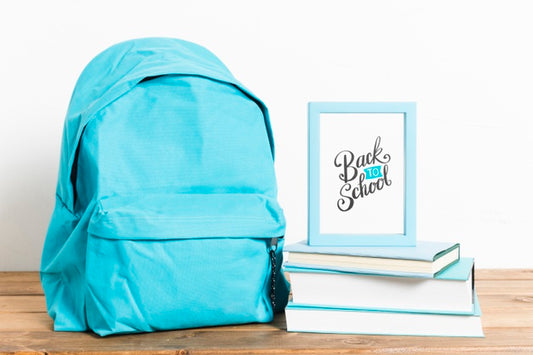 Free Front View Back To School Backpack With Frame Psd