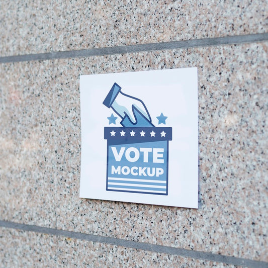 Free Front View Ballot Mock-Up On Wall Psd