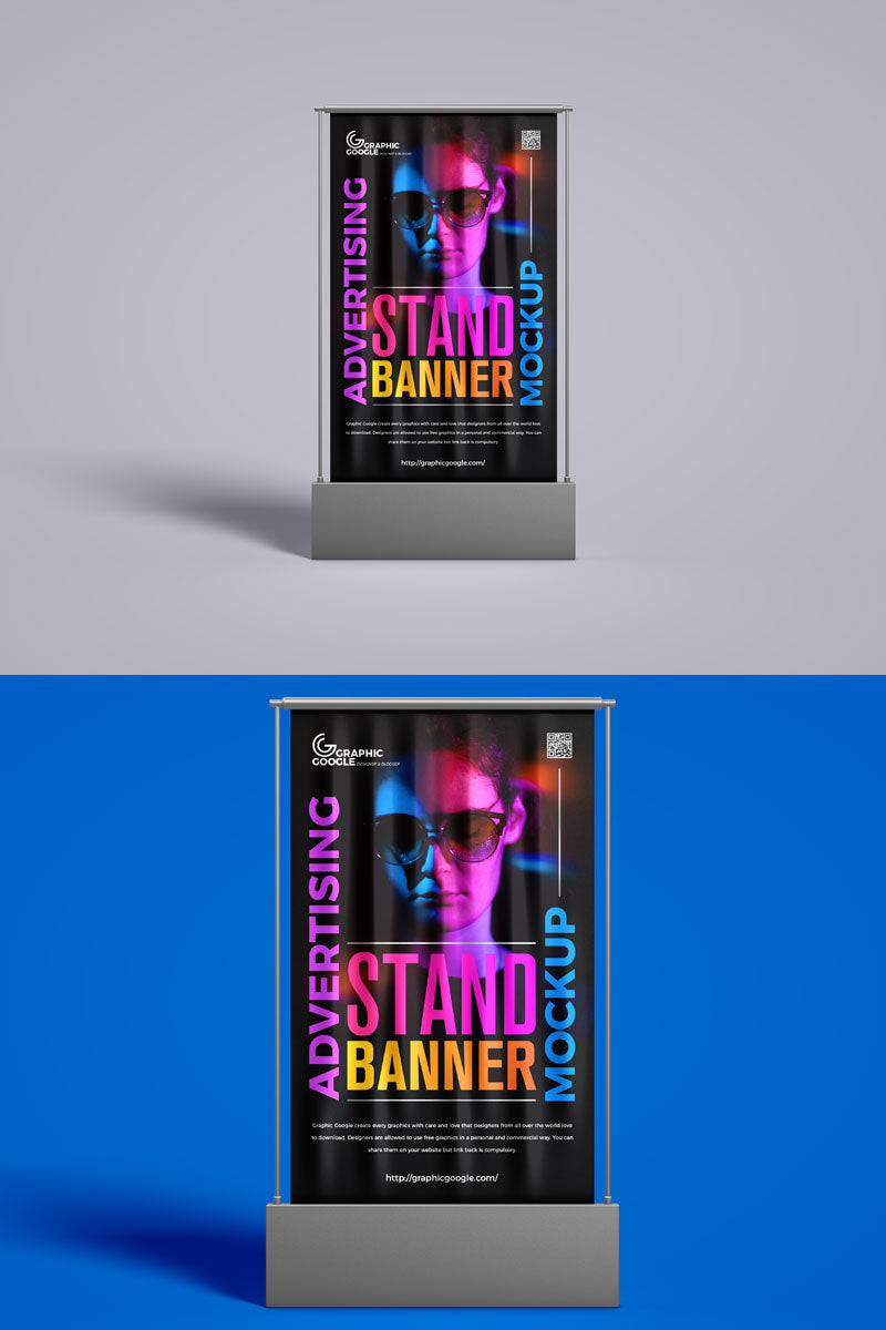 Free Front View Banner Mockup – CreativeBooster