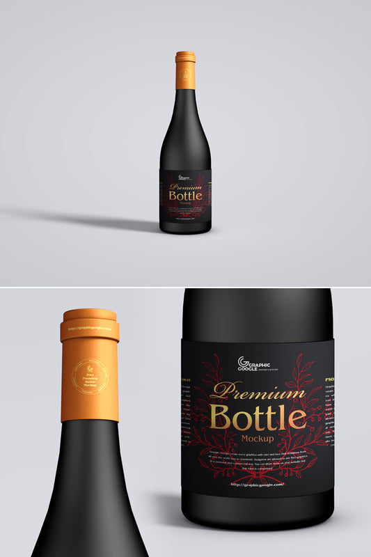Free Front View Bottle Mockup