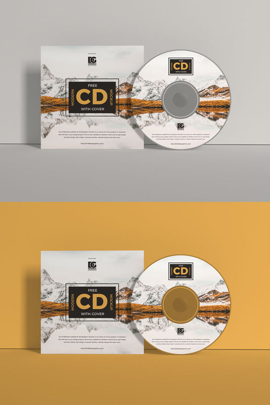 Free Front View Branding Cd Mockup With Cover