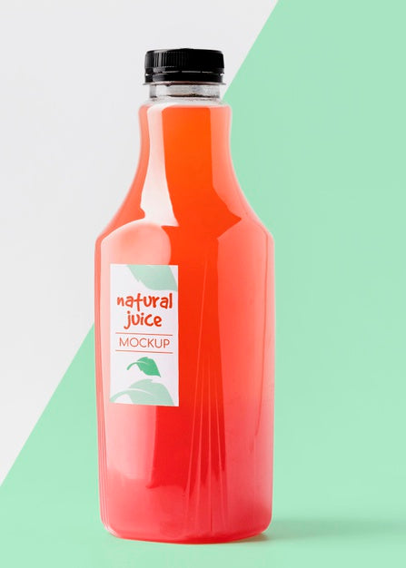 Free Front View Glass Juice Bottle Psd
