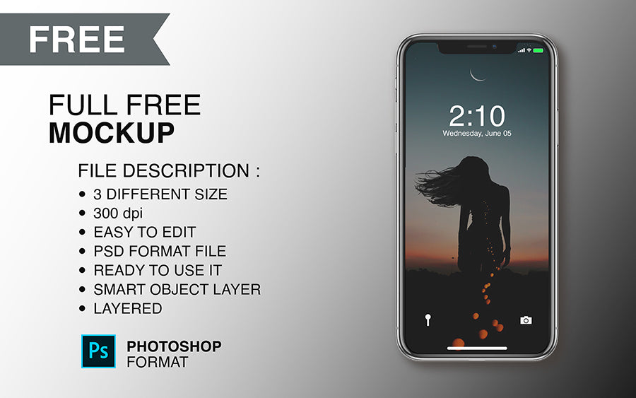 Free Front View Iphone X Mockup