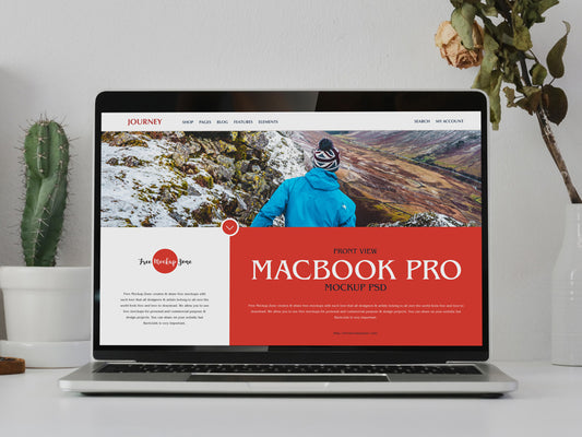 Free Front View Macbook Pro Mockup Psd