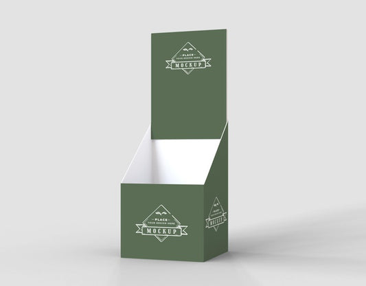 Free Front View Minimalist Green Exhibitor Mock-Up Psd