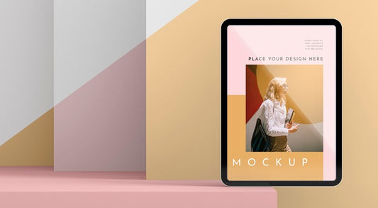 Free Front View Modern Tablet Mock-Up Psd