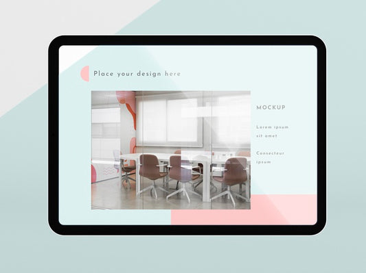 Free Front View Modern Tablet With Screen Mock-Up Psd