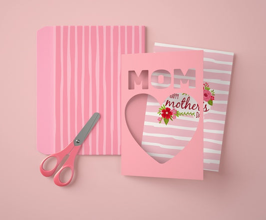 Free Front View Mother'S Day Composition With Card Mock-Up Psd