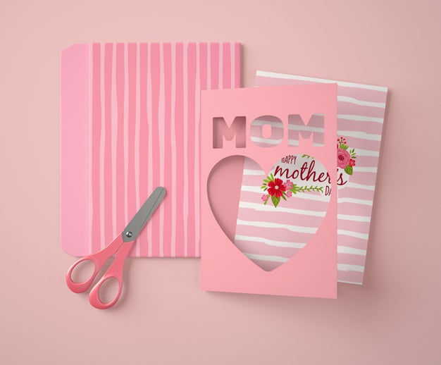 Free Front View Mother'S Day Composition With Card Mock-Up Psd