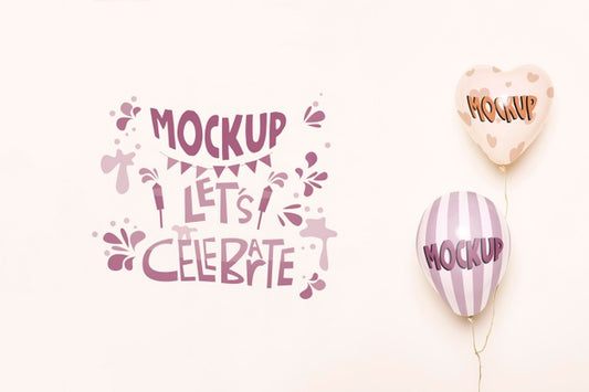 Free Front View Of Balloons Mock-Up For Celebration Psd