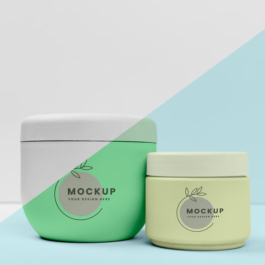 Free Front View Of Beauty Creams Bottles Mock-Up Psd