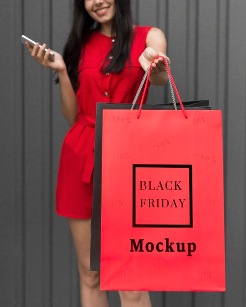 Free Front View Of Black Friday Concept Mock-Up Psd