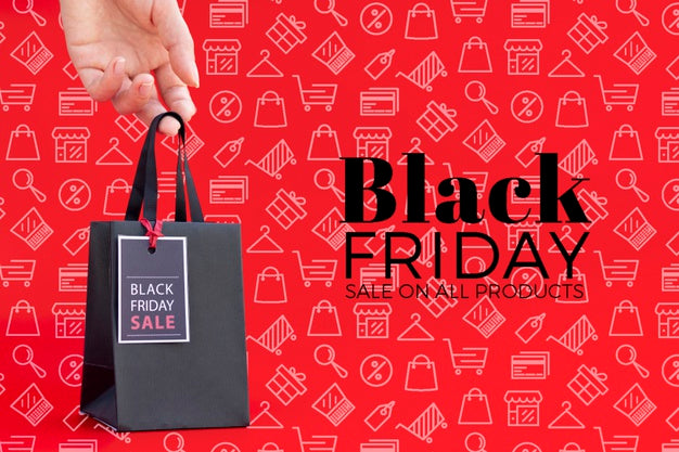 Free Front View Of Black Friday Concept Mock-Up Psd