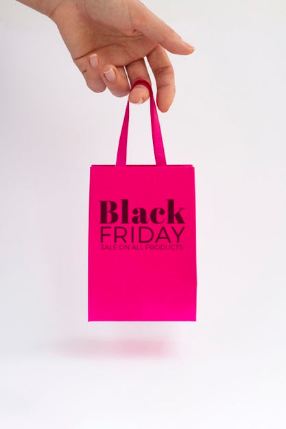 Free Front View Of Black Friday Concept On Plain Background Psd