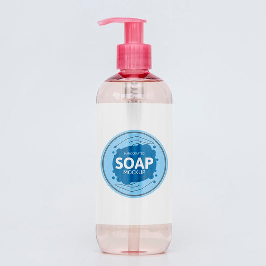 Free Front View Of Bottle Of Liquid Soap Psd