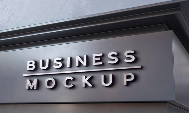 Free Front View Of Business Mockup Sign Design Psd