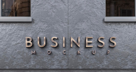 Free Front View Of Business Mockup Sign Design Psd