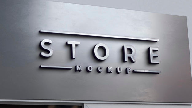 Free Front View Of Business Mockup Sign Design Psd – CreativeBooster