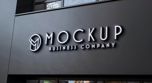 Free Front View Of Business Mockup Sign Design Psd