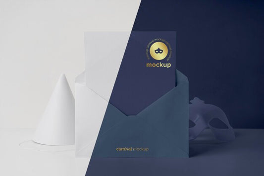 Free Front View Of Carnival Invitation With Cone And Envelope Psd