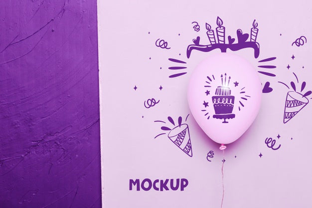 Free Front View Of Celebration Mock-Up Balloons Psd