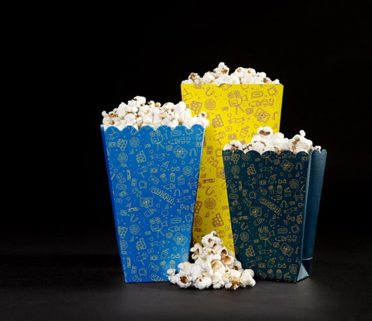 Free Front View Of Cinema Popcorn Cups Psd