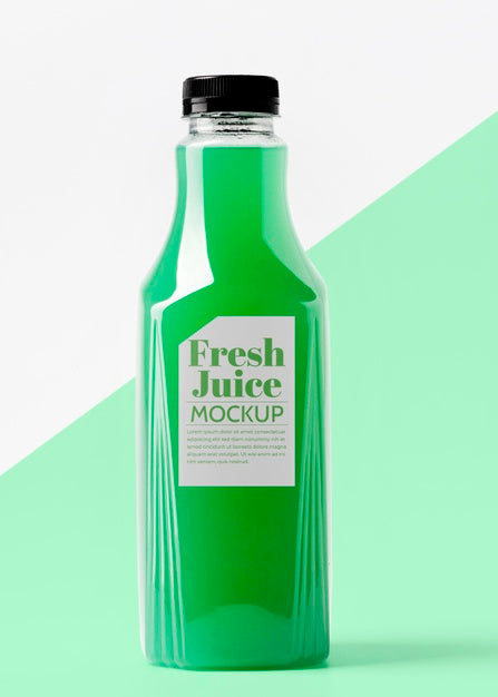 Free Front View Of Clear Glass Bottle With Juice Psd