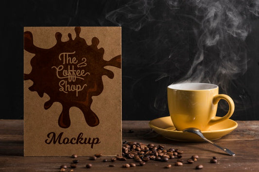 Free Front View Of Coffee Concept Mock-Up Psd
