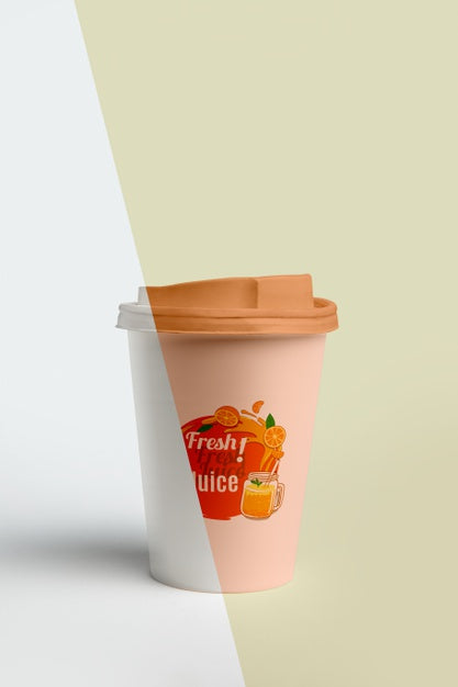 Free Front View Of Coffee Cup With Lid Psd