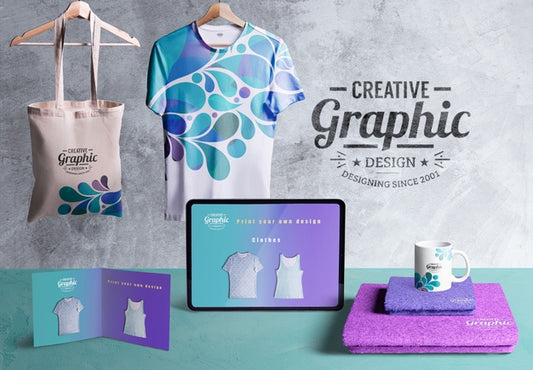 Free Front View Of Creative Graphic Designer Desk Psd