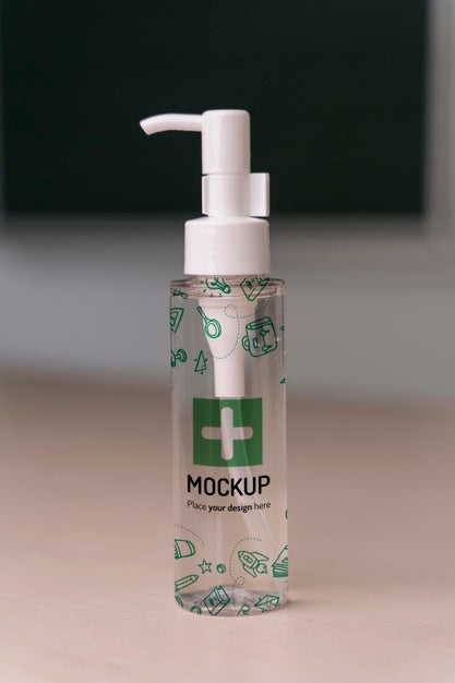Free Front View Of Disinfectant Bottle Mock-Up Psd
