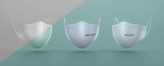 Free Front View Of Face Masks Mock-Up For Protection Psd