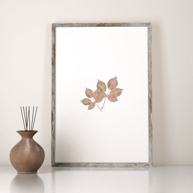 Free Front View Of Frame Decoration With Vase Psd