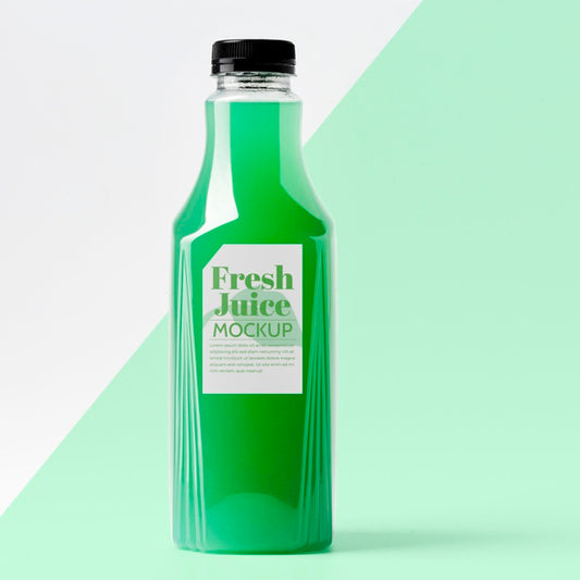 Free Front View Of Glass Juice Bottle With Cap Psd