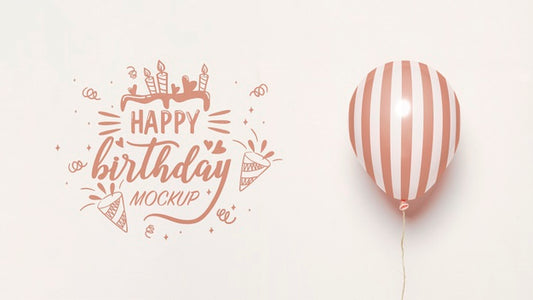 Free Front View Of Mock-Up Balloons For Anniversary Psd