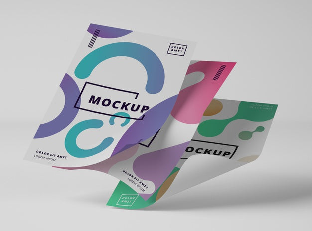 Free Front View Of Mock-Up Papers Psd