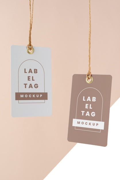 Free Front View Of Paper Tags Mock-Up Psd