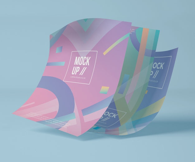 Free Front View Of Paper With Geometric Shapes Psd