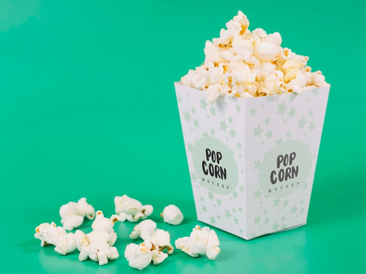 Free Front View Of Popcorn Cup With Copy Space Psd
