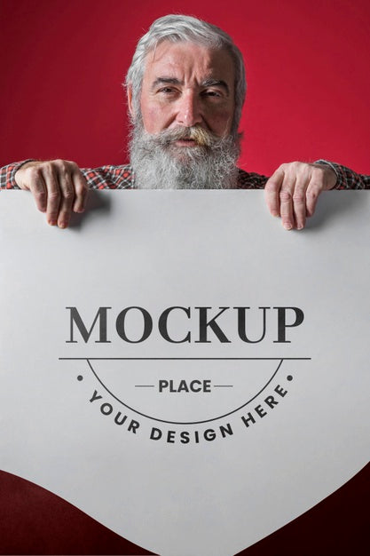 Free Front View Of Senior Man Mock-Up Psd