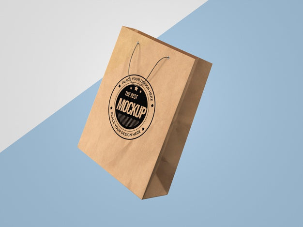 Free Front View Of Shopping Paper Bag Mock-Up Psd