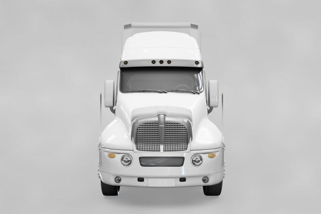 Free Front View Of Truck Mockup Psd