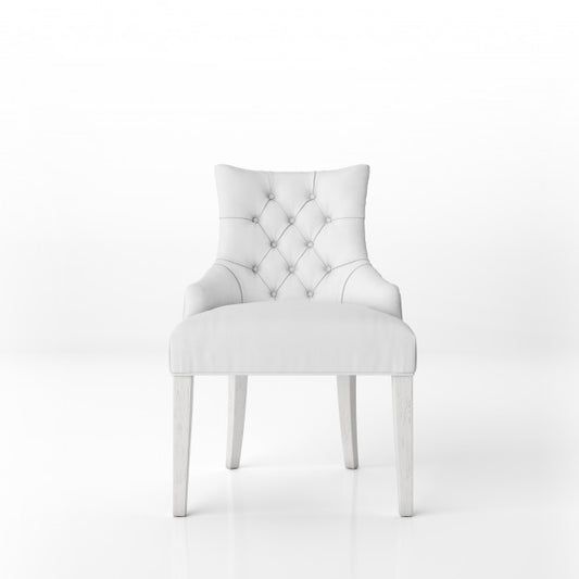 Free Front View Of White Padded Armchair Mockup Psd
