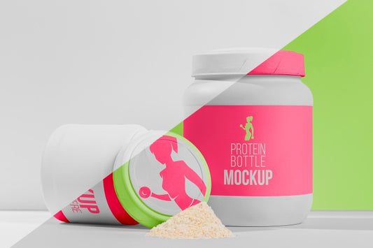 Free Front View Pink Nutrients Gym Mock-Up Concept Psd