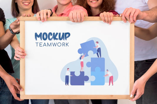 Free Front View Teamwork Mock-Up Psd