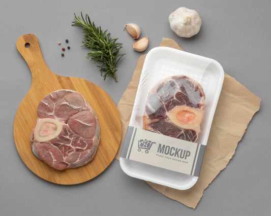 Free Frozen Food Assortment With Mock-Up Packaging Psd